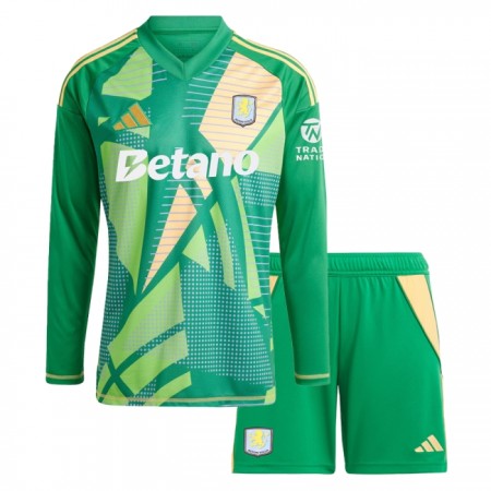 Aston Villa Doelman Shirt Groene 2024-25 Lange Mouw  - Kids